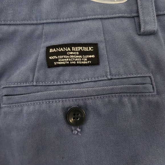 Banana Republic Men’s 100% Cotton Twill Shorts Size 34, Inseam 11” in Blue Gray - Picture 5 of 9